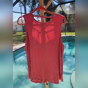 Maurices Pink Size XL Dressy Tank Top with Crocheted Back Detail - NWT